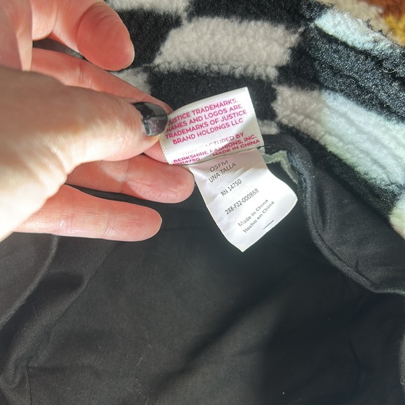 Cool Kid, JUSTICE, fuzzy checkerboard, bucket hat!! - Picture 6 of 9